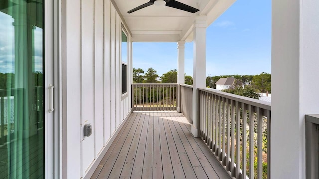 28 W Queen Palm Dr, Inlet Beach, FL 32461 - balcony featuring a ceiling fan