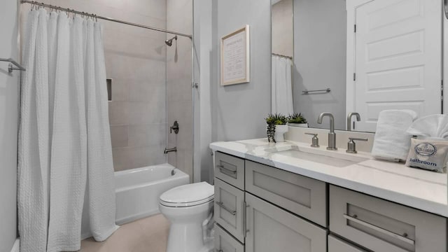 28 W Queen Palm Dr, Inlet Beach, FL 32461 - bathroom with vanity, shower / tub combo with curtain, and tile patterned floors