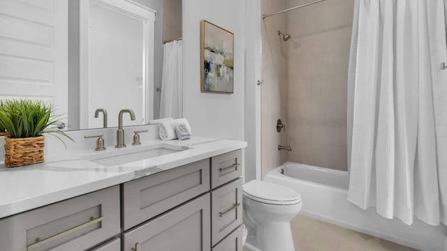 28 W Queen Palm Dr, Inlet Beach, FL 32461 - full bath with vanity, shower / tub combo, and tile patterned flooring
