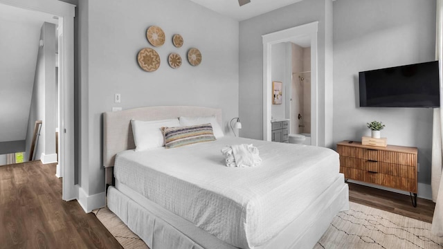 28 W Queen Palm Dr, Inlet Beach, FL 32461 - bedroom featuring wood finished floors and ensuite bathroom