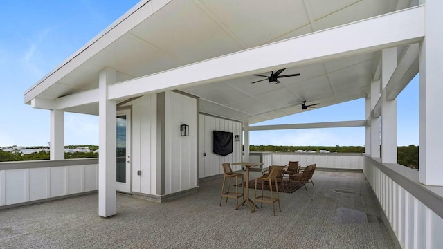 28 W Queen Palm Dr, Inlet Beach, FL 32461 - view of patio with ceiling fan and outdoor dining space