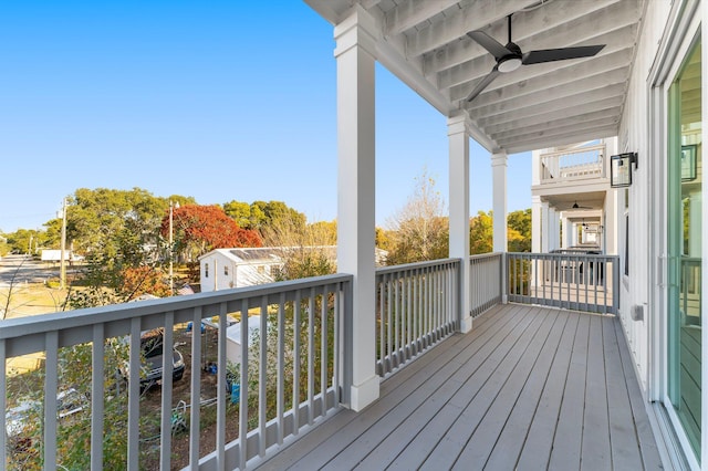 28 W Queen Palm Dr, Inlet Beach, FL 32461 - wooden terrace featuring ceiling fan