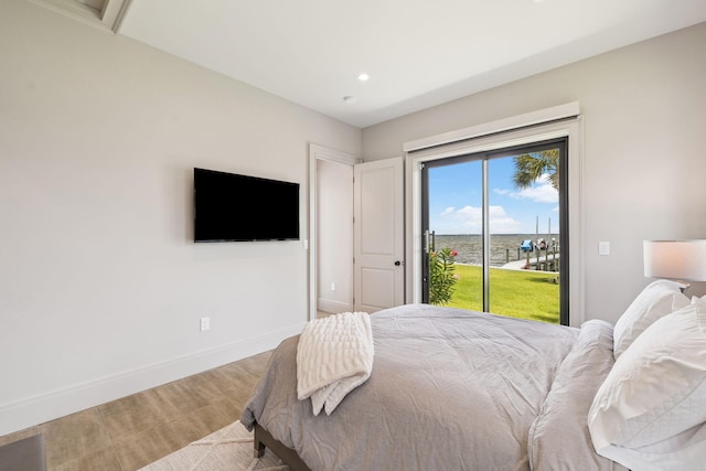31 Driftwood Ct, Santa Rosa Beach, FL 32459 - bedroom featuring access to exterior, wood finished floors, and recessed lighting