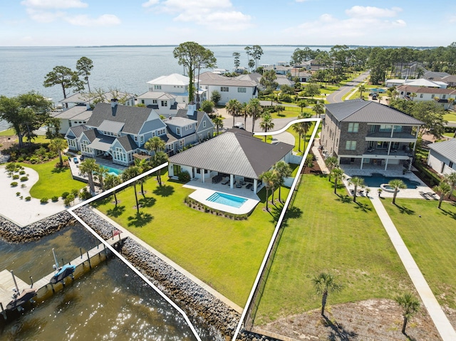 31 Driftwood Ct, Santa Rosa Beach, FL 32459 - aerial perspective of suburban area with a large body of water
