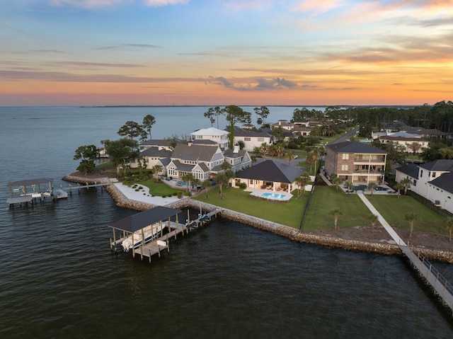 31 Driftwood Ct, Santa Rosa Beach, FL 32459 - aerial view at dusk of a water view and a residential view