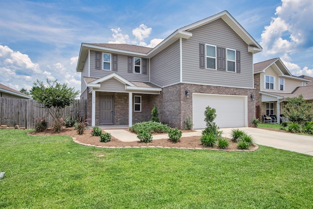 718 Widgeon Way, Crestview, FL 32539 - traditional-style house with concrete driveway, brick siding, a garage, and a shingled roof