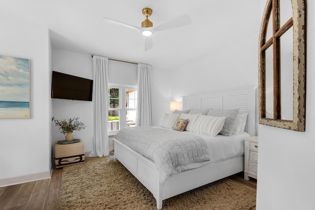 961 Northshore Dr, Miramar Beach, FL 32550 - bedroom featuring wood finished floors and a ceiling fan
