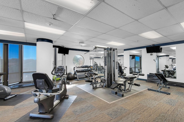 1096 Scenic Gulf Dr Unit 311, Miramar Beach, FL 32550 - gym with carpet floors and a drop ceiling