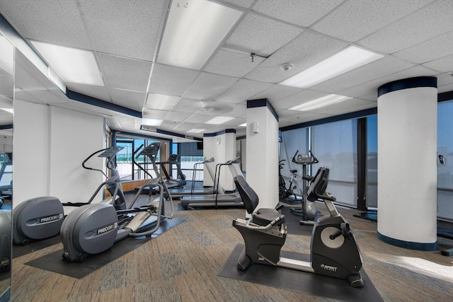 1096 Scenic Gulf Dr Unit 311, Miramar Beach, FL 32550 - gym with a drop ceiling and carpet floors