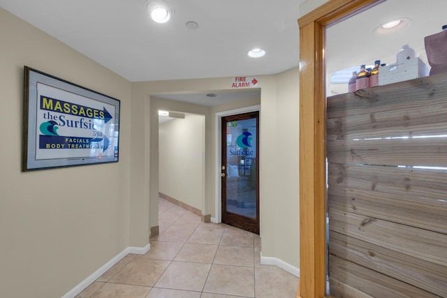 1096 Scenic Gulf Dr Unit 311, Miramar Beach, FL 32550 - hallway featuring light tile patterned floors and recessed lighting