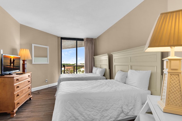 1096 Scenic Gulf Dr Unit 311, Miramar Beach, FL 32550 - bedroom with dark wood-type flooring, access to exterior, and floor to ceiling windows