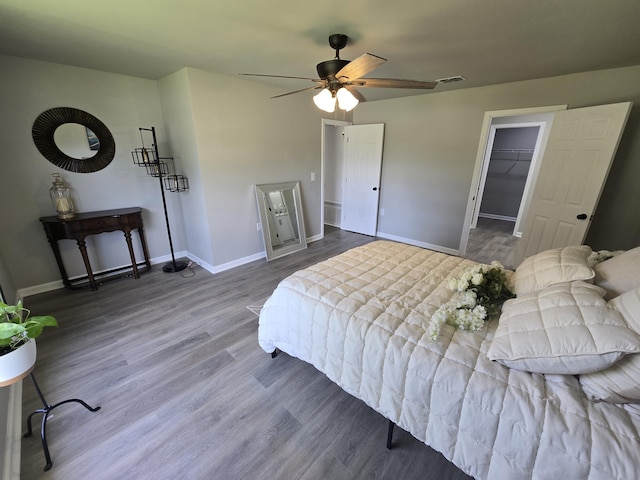 726 Clark Dr, Fort Walton Beach, FL 32547 - bedroom featuring wood finished floors and ceiling fan