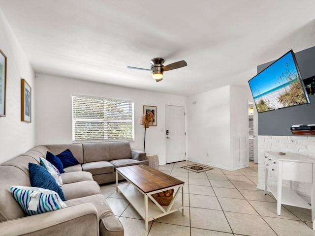 92 Tarpon St, Destin, FL 32541 - living room featuring ceiling fan and light tile patterned floors