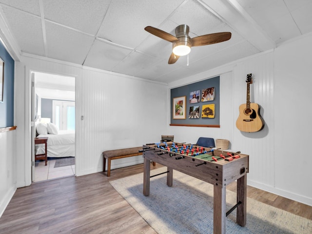 92 Tarpon St, Destin, FL 32541 - rec room featuring wood finished floors and a ceiling fan
