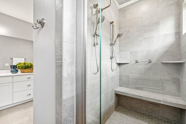 129 Meadow Lake Dr, Freeport, FL 32439 - bathroom with a tile shower and vanity