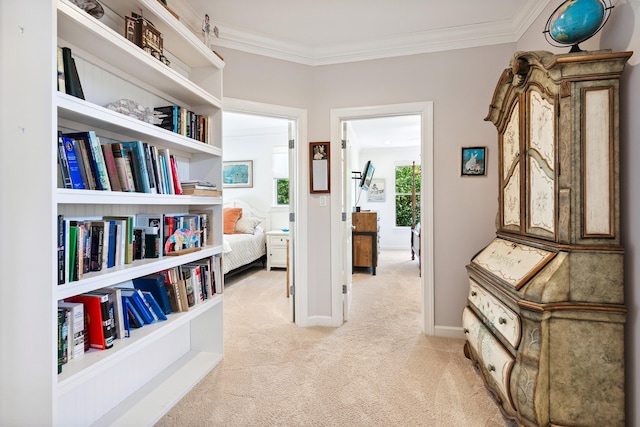 2077 Olde Towne Ave, Miramar Beach, FL 32550 - hall featuring light carpet and crown molding