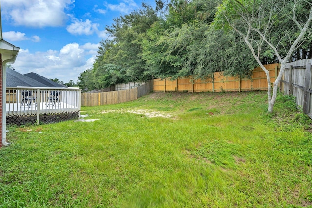 653 Territory Ln, Crestview, FL 32536 - fenced backyard featuring a wooden deck