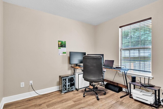 653 Territory Ln, Crestview, FL 32536 - office featuring wood finished floors and a textured ceiling