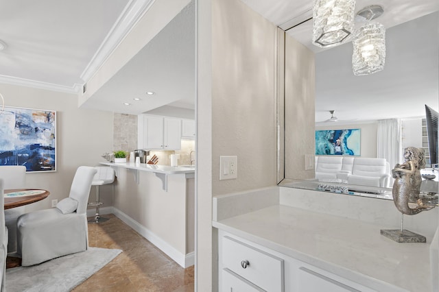 114 Mainsail Dr Unit 143, Miramar Beach, FL 32550 - bathroom featuring ornamental molding and a ceiling fan