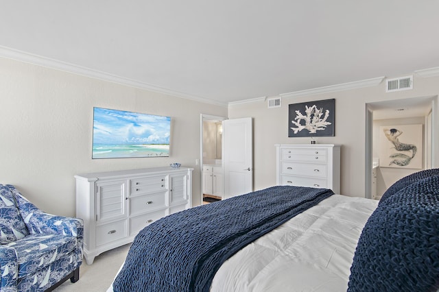 114 Mainsail Dr Unit 143, Miramar Beach, FL 32550 - bedroom featuring ornamental molding and light carpet