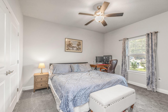 1922 Frontera St, Navarre, FL 32566 - bedroom with carpet flooring, a desk, and ceiling fan