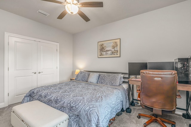 1922 Frontera St, Navarre, FL 32566 - bedroom featuring carpet floors, a closet, ceiling fan, and an office area