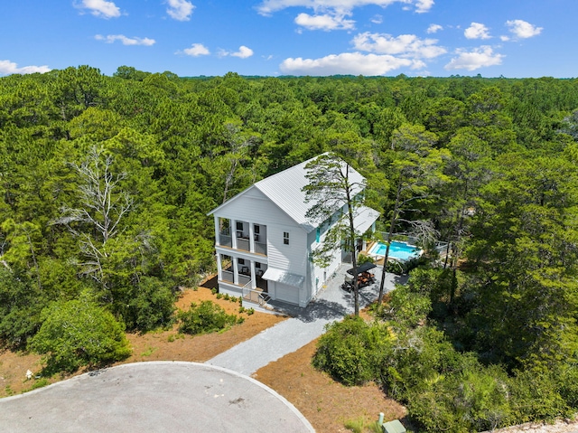 213 Spotted Dolphin Rd, Santa Rosa Beach, FL 32459 - aerial view of property and surrounding area featuring a forest