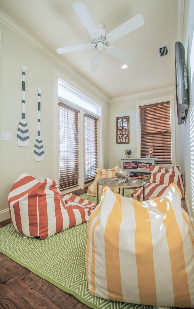 192 E Blue Crab Loop, Inlet Beach, FL 32461 - bedroom featuring ornamental molding and ceiling fan