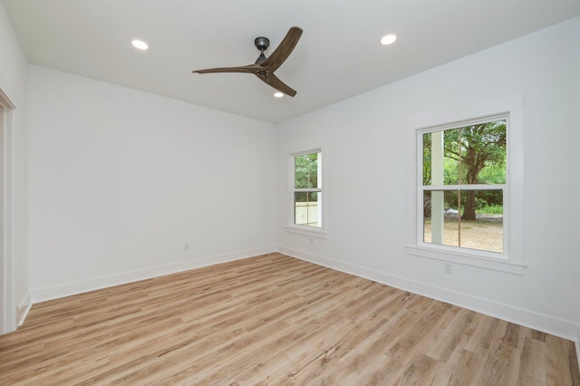 2940 Mccarty Ave, Crestview, FL 32539 - spare room featuring light wood-style floors, recessed lighting, and a ceiling fan