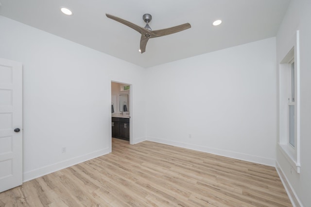 2940 Mccarty Ave, Crestview, FL 32539 - empty room featuring ceiling fan, light wood-type flooring, and recessed lighting