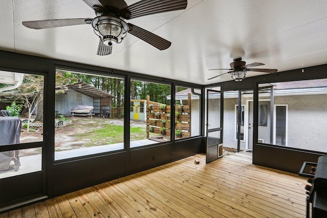 107 Shell Dr, Crestview, FL 32536 - unfurnished sunroom featuring ceiling fan