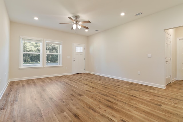 6109 Tansey St, Crestview, FL 32539 - spare room with ceiling fan, light wood-type flooring, and recessed lighting