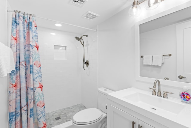 431 Linkside Cir, Miramar Beach, FL 32550 - full bathroom featuring vanity, a stall shower, and recessed lighting