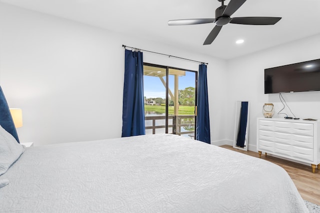 431 Linkside Cir, Miramar Beach, FL 32550 - bedroom featuring wood finished floors, access to outside, ceiling fan, and recessed lighting