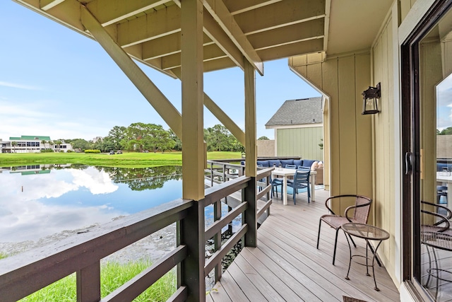 431 Linkside Cir, Miramar Beach, FL 32550 - wooden terrace featuring a water view