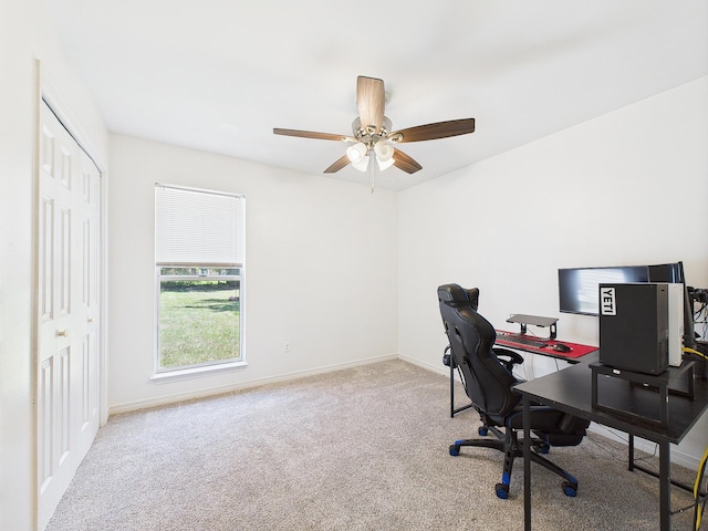422 John King Rd, Crestview, FL 32539 - home office with carpet and ceiling fan