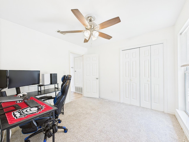 422 John King Rd, Crestview, FL 32539 - carpeted office featuring ceiling fan and baseboards