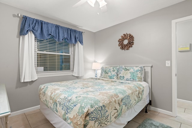 134 Damon Cir Unit Q, Panama City Beach, FL 32407 - tiled bedroom featuring baseboards and ceiling fan