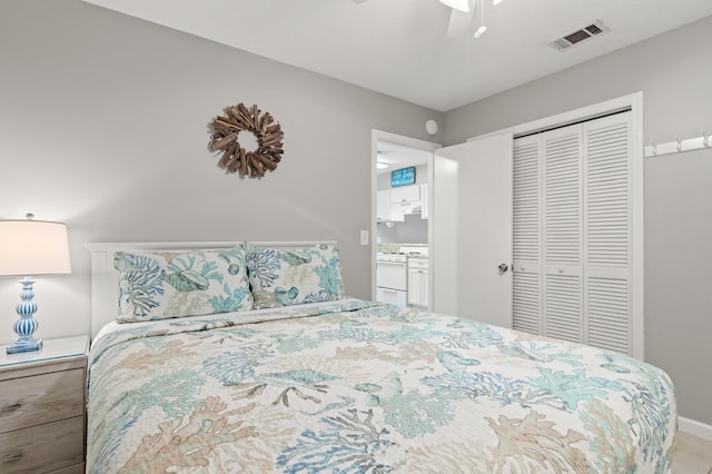 134 Damon Cir Unit Q, Panama City Beach, FL 32407 - bedroom with a closet and ceiling fan