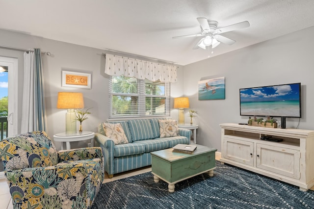134 Damon Cir Unit Q, Panama City Beach, FL 32407 - living area with a ceiling fan