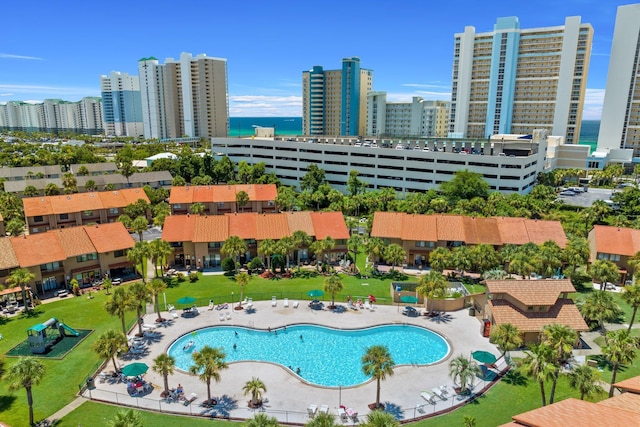 134 Damon Cir Unit Q, Panama City Beach, FL 32407 - community pool with a city view