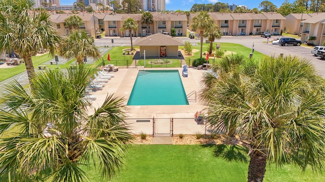 134 Damon Cir Unit Q, Panama City Beach, FL 32407 - community pool with a gate and a residential view
