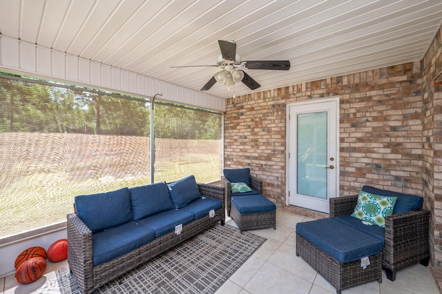 80 Azalea Trce, Defuniak Springs, FL 32433 - sunroom with an outdoor hangout area and a ceiling fan
