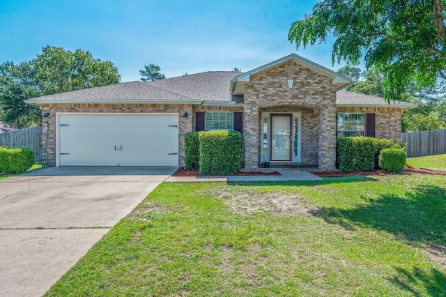 80 Azalea Trce, Defuniak Springs, FL 32433 - view of front of home with an attached garage, driveway, brick siding, and roof with shingles