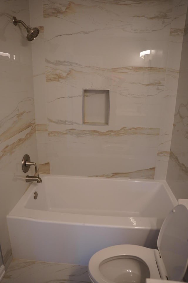 1198 Saddle Creek Dr, Fort Walton Beach, FL 32547 - bathroom with shower / bath combination and marble finish flooring