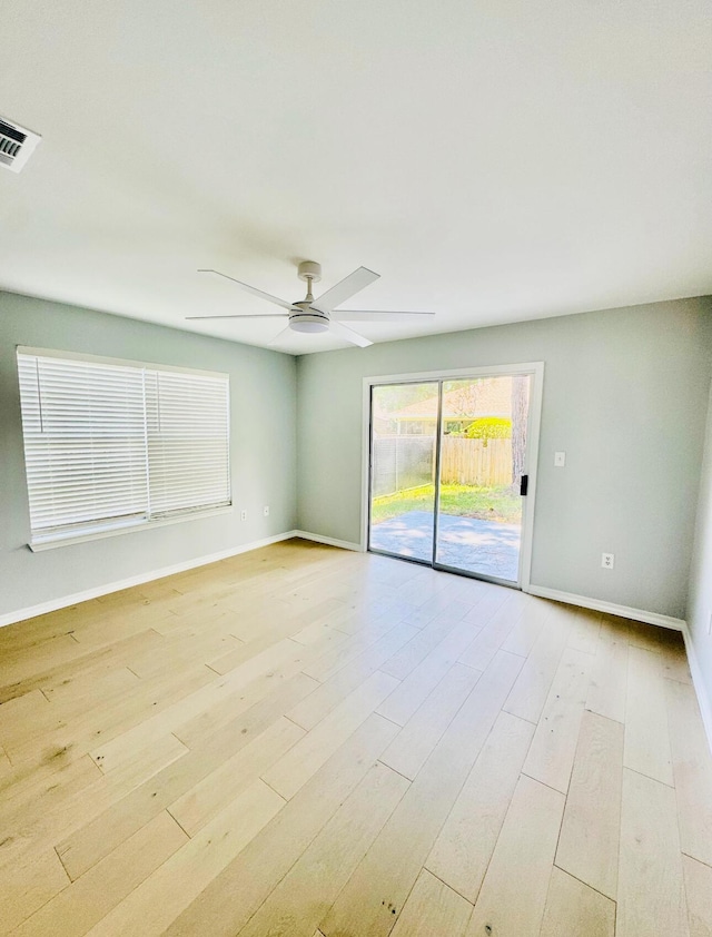 1198 Saddle Creek Dr, Fort Walton Beach, FL 32547 - spare room featuring a ceiling fan and light wood-type flooring