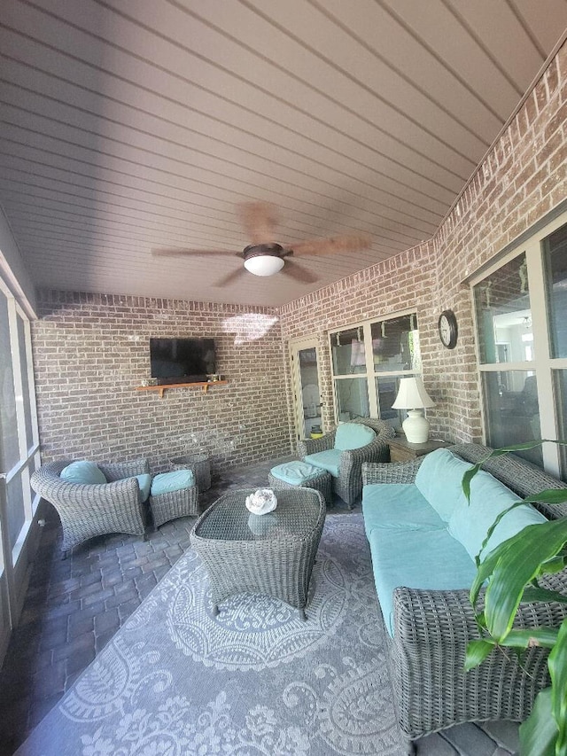 114 S Knightsbridge Ct, Santa Rosa Beach, FL 32459 - view of patio / terrace with outdoor lounge area and ceiling fan