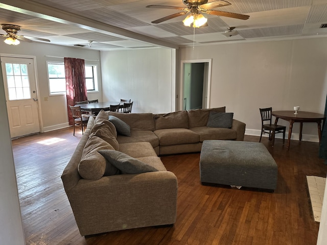308 S Depot St, Bonifay, FL 32425 - living room featuring a ceiling fan and wood finished floors
