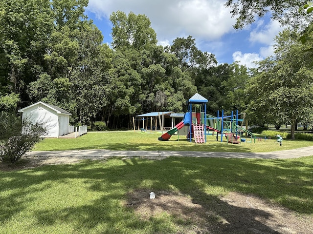 308 S Depot St, Bonifay, FL 32425 - community jungle gym with a yard and an outdoor structure