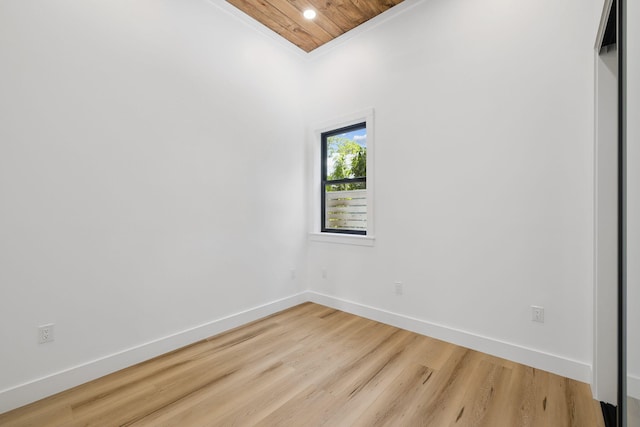 129 Oyster Lake Dr, Santa Rosa Beach, FL 32459 - spare room featuring light wood-style flooring, wooden ceiling, and recessed lighting